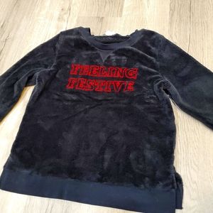 Black Fuzzy Holiday Sweater NWOT